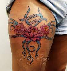 Lotus And Names Tattoo Flickr Photo Sharing Names Tattoo Tattoo Lettering Tattoo Studio