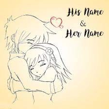 Additionally, draw their eyes, ears, nose, and shade some parts also to have a perfect pencil drawing. Write Names Beautiful Romantic Couple Profile Images Create Online Free My Name Pix Cards Love Sketch Images Name Drawings Sketches Of Love