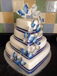 Silver bow wedding card box. Royal Blue And Silver Heart Wedding Cake Heart Wedding Cakes Wedding Cakes Blue Royal Blue Wedding Cakes