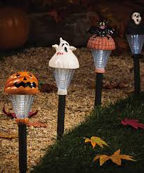 Haunts Of Halloween Solar Garden Light Set Solar Lights Garden Halloween Lights Solar Garden Stakes