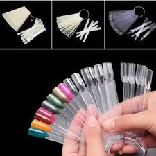 details about 50pcs nail polish display nail art palette color chart w ring clear white dt69