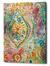 Last night a professional artist led a group of couples in painting a canvas that joined up to make one large. Langley Street Boho Paisley Ii Wrapped Canvas Painting Print Wayfair