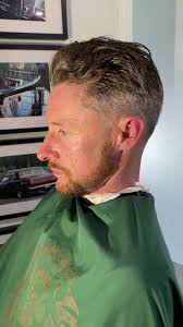 Short Drop Fade Haircut with Beard