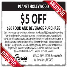 Planet Hollywood Printable Coupon December 2016 Planet Hollywood Printable Coupons Free Printable Coupons