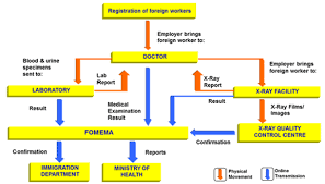 Employers may appoint a rep to company the foreign worker for medical check up #medicalcheckup #fomema #foreign worker. Fomema Medical Screening Process Flow Fomema 2020 Download Scientific Diagram