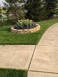 Small Stone Flower Bed Installed At Sanville Dr Garden Stepping Stones Diy Garden Stepping Stones Stepping Stones Diy