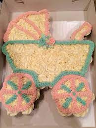 Baby Carriage Cupcake Cake I Made Baby Shower Cupcake Cake Baby Shower Cupcakes Shower Cupcakes