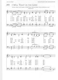 I Will Trust In The Lord Hymn Sheet Music Lord