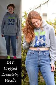 They were right, it was my kind of candy store!!! Diy Cropped Hoodie With Drawstring Waist How To Make A Hoodie Sewing On Cut Out Keep