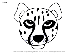 Add lines inside of the ear for detail. Learn How To Draw A Cheetah Face For Kids Animal Faces For Kids Step By Step Drawing Tutorials