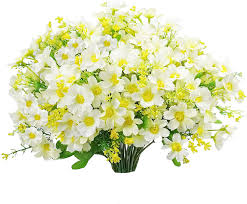 Maybe you would like to learn more about one of these? Buy Uieke 6 Bundles Artificial Flowers Daisy Mums Outdoor Uv Resistant Fake Flowers No Fade Faux Plastic Plants Outside Hanging Planter Home Wedding Office Garden Porch Window Box Decor White Online In