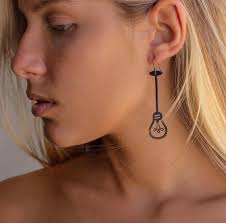 Rubber Earrings Recycled Jewellery Contemporary Jewelry Gift for Her Xmas  Gift Bulb Earrings Lightweight Earrings