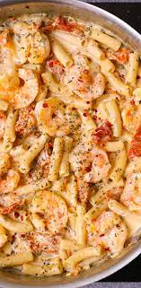 Sun Dried Tomato Pasta With Shrimp In Creamy Mozzarella Sauce Italian Pasta Recipe Gluten Free Pasta Italian Pasta Recipes Recipes Food Dishes
