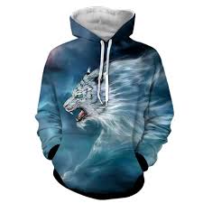 Scary Side View Look Of White Magical Tiger Epic Hoodie Hoodies Epic Hoodies Hoodie Print