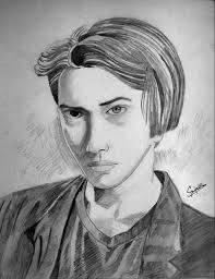 Original "Striking Monochrome Pencil Portrait with Expressive Shading"  Other Art