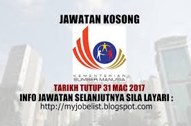 Kementerian sumber manusia / ministry of human resources malaysia | twuko. Jawatan Kosong Di Kementerian Sumber Manusia Mohr 31 Mac 2017