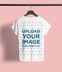 Placeit Back View Mockup Of A Women S T Shirt Hanging Against A Plain Backdrop In 2020 Clothing Mockup T Shirts For Women Mockup Design
