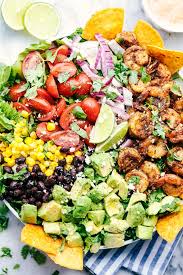 Is Full Of Fresh Avocados Tomatoes Red Onions Black Beans And Corn The Shrimp Cook In A Blend Of Delicious Taco Seasonings Th Healthy Recipes Healthy Food