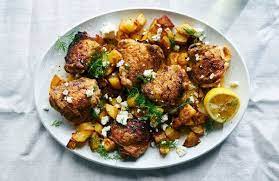Sheet Pan Chicken And Potatoes With Feta Lemon And Dill Recipe Recipe Nyt Cooking Dill Recipes Pan Chicken