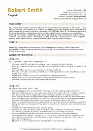 Chaplain Resume Samples Qwikresume