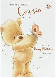 Happy birthday cards for her. Amazon Com Cousin Birthday Card Birthday Card Cousin Female Birthday Card For Her Cute Teddy Bear Design Office Products