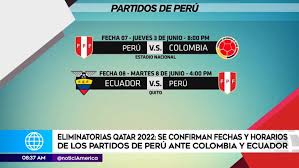 La selección peruana recibe a colombia por la fecha 7 de las eliminatorias qatar 2022. Seleccion Peruana Conmebol Define Dia Y Hora Para Reinicio De Eliminatorias Rumbo A Qatar 2022 Nnav Amtv Video Videos El Bocon