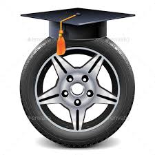 Vector Car Wheel With Square Academic Cap Wheel Car Vector Cap Car Vector Car Wheel Wheel