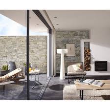 Plaquette De Parement Pierre Naturelle Beige Gris Elegance Leroy Merlin Parement Pierre Interieur Maison Decoration Mur Salon