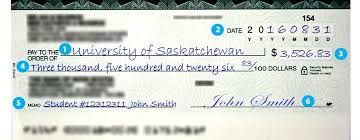 How To Fill Out A Cheque Students University Of Saskatchewan