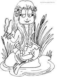 A little mermaid on rock. Mermaid Color Page Coloring Pages For Kids Fantasy Medieval Coloring Pages Printable Coloring Pages Color Pages Kids Coloring Pages Coloring Sheet Coloring Page