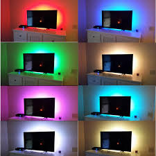 Bonlux Led Hdtv Usb Rgb Backlight Strip Light Kit Flexible Adhesive Back Tape Waterproof Tv Rgb Background Accent Lighting For Monitor Flat Screen Lcd Desktop Pc 4 Pack Walmart Com Walmart Com