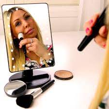 Natural Daylight Lighted Makeup Mirror Vanity Mirror With Touch Screen Dimming Detachable 10x Magnif Makeup Mirror With Lights Makeup Mirror Cosmetic Mirror