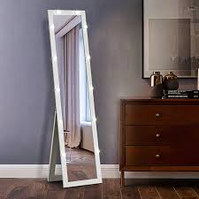 A large mirror for every need. Amazon Com Yokukina Standing Floor Mirror With 12 Led Lights Full Length Body Mirrors For Bedroom White Home Kitchen