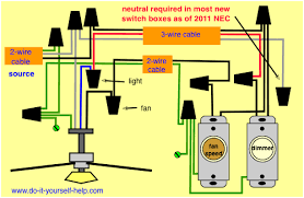 Single wall switch wiring | dual wall switch wiring note: Wiring Diagrams For A Ceiling Fan And Light Kit Do It Yourself Help Com