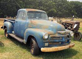 Blue 1954 Chevrolet 3100 Pickup Chevy Trucks Vintage Trucks Classic Pickup Trucks