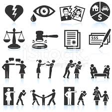 Black And White Icons People Divorce And Bad Relationship Black White Icon Set Vector Art Illustration Free Vector Art Illustration