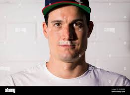 Hanover, Germany. 09th July, 2020. Water polo player Julian Real stands in  front of a wall