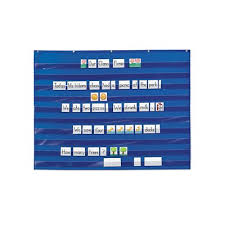 heavy duty extra wide pocket chart blue