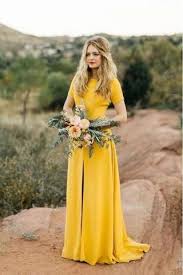 Modern feel, june offers the best long sleeve wedding dresses are very comfortable. Yellow Bridesmaid Wedding Guest Dress With Short Sleeves Loveangeldress