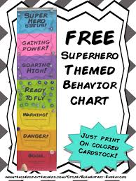 free superhero themed behavior chart from elementary