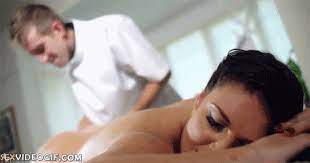Erotic massage for busty brunette Emma Leigh - SexVideoGif.com