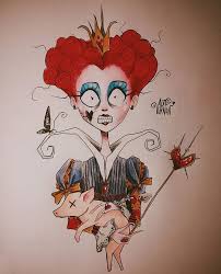 The Queen Of Hearts Tim Burton Drawings Tim Burton Art Tim Burton Drawings Style