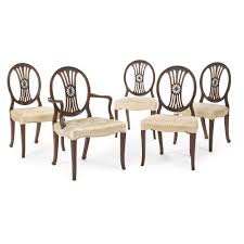 C1780 A Set Of Five George Iii Mahogany Dining Chairs Circa 1780 Estimate 5 000 7 000 Usd Lot Sold 10 625 Us English Furniture Furniture French Furniture