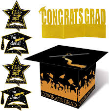 Tape or glue the paper to the box. Amazon Com 2021 Large Graduation Card Box Centerpiece Grad Party Supplies Congrats Decorations Holder 13 X 10 Inches Assemble Needed Toys Games