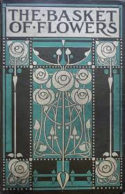 She is falsely accused of stealing, and the penalty is death. Ethel Larcombe The Basket Of Flowers Book Cover Art Art Deco Book Cover Book Cover Illustration