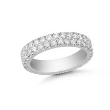 Double Row 3 Point Micro Pave Wedding Band Womens Wedding Bands Nyc Engagement Rings Micro Pave Band