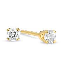14 Karat Yellow Gold Diamond Stud Earrings 25 Ct Charisma Jewelers