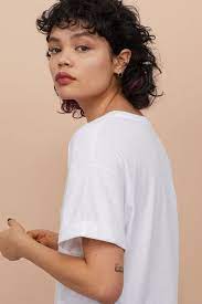 Long T Shirt Mullet Hairstyle Curly Hair Styles Short Hair Styles