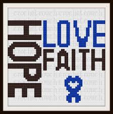 Hope Love Faith Afghan C2c Graph Written Word Chart