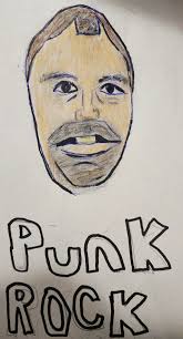 Punk rock themed drawing of a friend